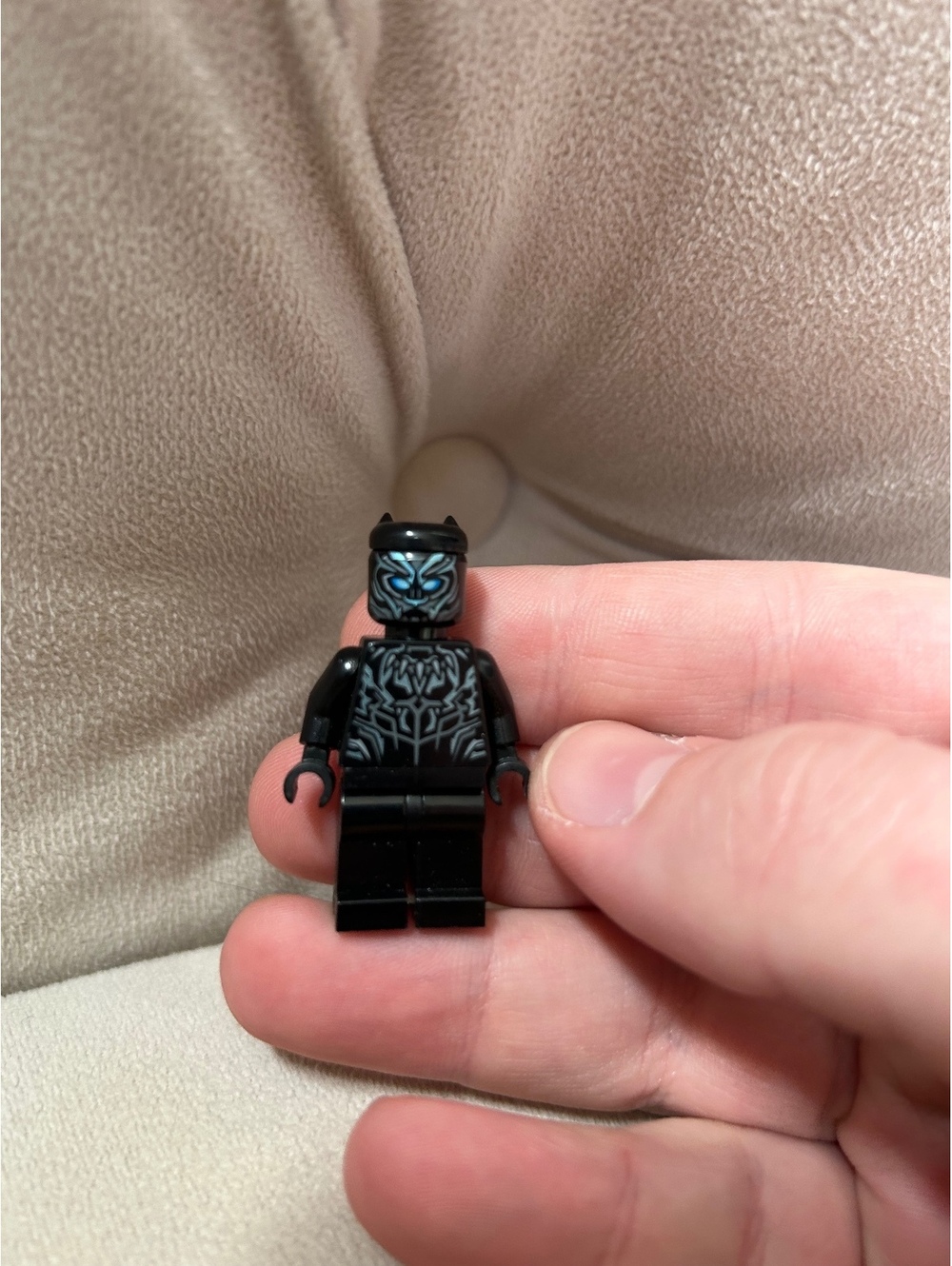 LEGO Minifigure Black Panther sh0478 Marvel 76099 Metallic Blue Highlights
